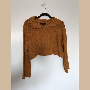 Bronze Hooded long sleeve crop top